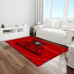 ncaa georgia bulldogs college sport basketball and foolball team logo rectangle area rug light room gbs27