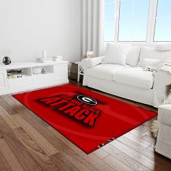 NCAA Georgia Bulldogs College Sport Basketball And Foolball Team Logo Rectangle Area Rug GBS27
