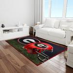 ncaa georgia bulldogs college sport basketball and foolball team logo rectangle area rug light room gbs28