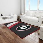 ncaa georgia bulldogs college sport basketball and foolball team logo rectangle area rug light room gbs31