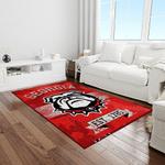 ncaa georgia bulldogs college sport basketball and foolball team logo rectangle area rug light room gbs34