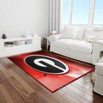 ncaa georgia bulldogs college sport basketball and foolball team logo rectangle area rug light room gbs35