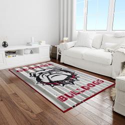 NCAA Georgia Bulldogs College Sport Basketball And Foolball Team Logo Rectangle Area Rug GBS50