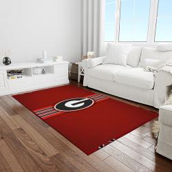 NCAA Georgia Bulldogs College Sport Basketball And Foolball Team Logo Rectangle Area Rug GBS65