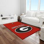 ncaa georgia bulldogs college sport basketball and foolball team logo rectangle area rug light room gbs66
