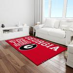 ncaa georgia bulldogs college sport basketball and foolball team logo rectangle area rug light room gbs69