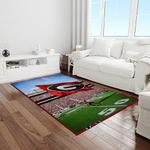 ncaa georgia bulldogs college sport basketball and foolball team logo rectangle area rug light room gbs79