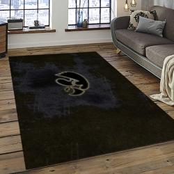 ncaa iowa hawkeyes college sport basketball and foolball team logo rectangle area rug dark room iwh37