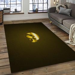 ncaa iowa hawkeyes college sport basketball and foolball team logo rectangle area rug dark room iwh59