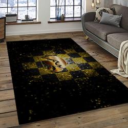 ncaa iowa hawkeyes college sport basketball and foolball team logo rectangle area rug dark room iwh65
