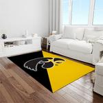 ncaa iowa hawkeyes college sport basketball and foolball team logo rectangle area rug light room iwh28