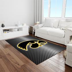 NCAA Iowa Hawkeyes College Sport Basketball And Foolball Team Logo Rectangle Area Rug IWH31