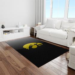 NCAA Iowa Hawkeyes College Sport Basketball And Foolball Team Logo Rectangle Area Rug IWH35