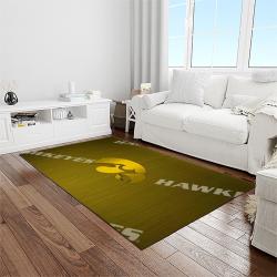 NCAA Iowa Hawkeyes College Sport Basketball And Foolball Team Logo Rectangle Area Rug IWH39