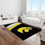 ncaa iowa hawkeyes college sport basketball and foolball team logo rectangle area rug light room iwh41