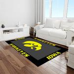 ncaa iowa hawkeyes college sport basketball and foolball team logo rectangle area rug light room iwh44