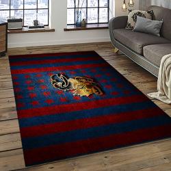 ncaa kansas jayhawks basketball team logo rectangle area rug dark room kj05