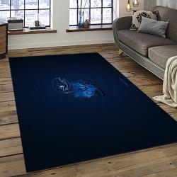 ncaa kansas jayhawks basketball team logo rectangle area rug dark room kj07
