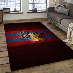 ncaa kansas jayhawks basketball team logo rectangle area rug dark room kj08