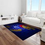 ncaa kansas jayhawks basketball team logo rectangle area rug light room kj01