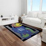 ncaa kansas jayhawks basketball team logo rectangle area rug light room kj04