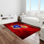 ncaa kansas jayhawks basketball team logo rectangle area rug light room kj09