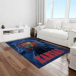 ncaa kansas jayhawks basketball team logo rectangle area rug light room kj13