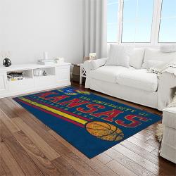 NCAA Kansas Jayhawks Basketball Team Logo Rectangle Area Rug KJ14
