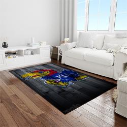 NCAA Kansas Jayhawks Basketball Team Logo Rectangle Area Rug KJ18