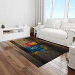 ncaa kansas jayhawks basketball team logo rectangle area rug light room kj19