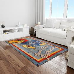 NCAA Kansas Jayhawks Basketball Team Logo Rectangle Area Rug KJ21