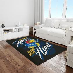 NCAA Kansas Jayhawks Basketball Team Logo Rectangle Area Rug KJ23