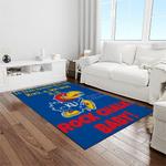 ncaa kansas jayhawks basketball team logo rectangle area rug light room kj24