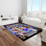 ncaa kansas jayhawks basketball team logo rectangle area rug light room kj29