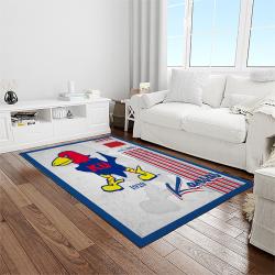 NCAA Kansas Jayhawks Basketball Team Logo Rectangle Area Rug KJ30