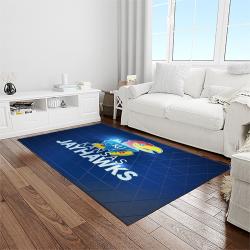 NCAA Kansas Jayhawks Basketball Team Logo Rectangle Area Rug KJ31