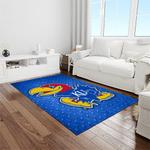 ncaa kansas jayhawks basketball team logo rectangle area rug light room kj35