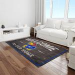 ncaa kansas jayhawks basketball team logo rectangle area rug light room kj43