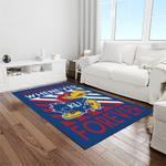 ncaa kansas jayhawks basketball team logo rectangle area rug light room kj44