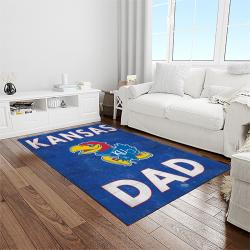 NCAA Kansas Jayhawks Basketball Team Logo Rectangle Area Rug KJ45