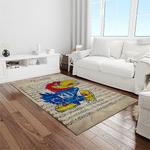 ncaa kansas jayhawks basketball team logo rectangle area rug light room kj48