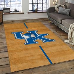 ncaa kentucky wildcats college sport basketball and foolball team logo rectangle area rug dark room ktw13