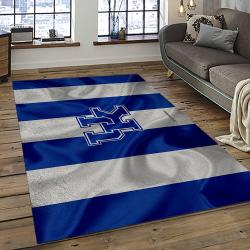 ncaa kentucky wildcats college sport basketball and foolball team logo rectangle area rug dark room ktw19