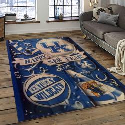 ncaa kentucky wildcats college sport basketball and foolball team logo rectangle area rug dark room ktw24