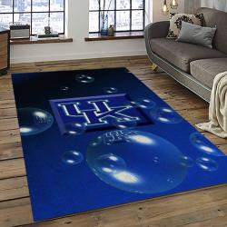 ncaa kentucky wildcats college sport basketball and foolball team logo rectangle area rug dark room ktw25