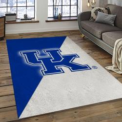 ncaa kentucky wildcats college sport basketball and foolball team logo rectangle area rug dark room ktw35