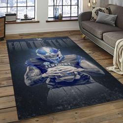 ncaa kentucky wildcats college sport basketball and foolball team logo rectangle area rug dark room ktw40
