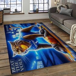 ncaa kentucky wildcats college sport basketball and foolball team logo rectangle area rug dark room ktw44