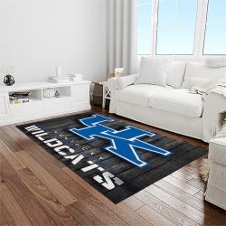 NCAA Kentucky Wildcats College Sport Basketball And Foolball Team Logo Rectangle Area Rug KTW38