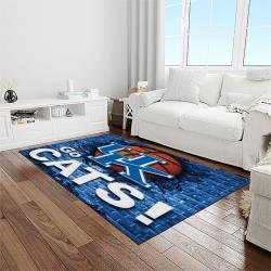 NCAA Kentucky Wildcats College Sport Basketball And Foolball Team Logo Rectangle Area Rug KTW39